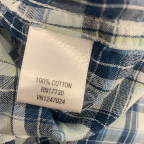 Merona Mens Blue Plaid Short Sleeve Button-Down Shirt Size M 100% Cotton - Picture 5 of 7